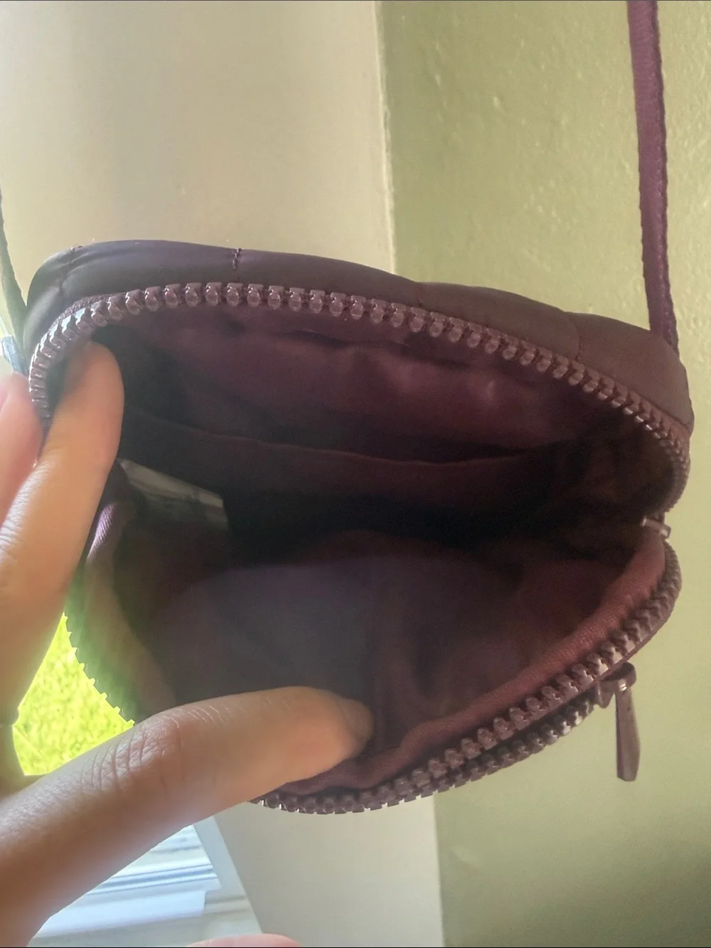 Reebok Plum Purple Quilted Compact Crossbody Bag EUC